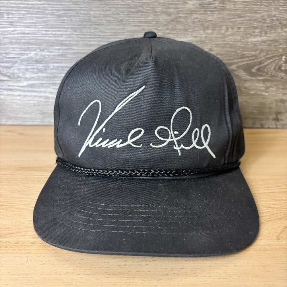 Vintage Vine Hill Hat Cap Snap Back Black Trucker Adjustable